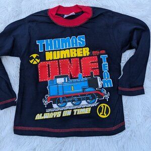 Thomas & Friends Black Graphic Tee – Nostalgic Fun for Little Locomotive